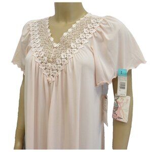 Shadowline Nightgown with Open Lace Detail, NOS w/Tags, EZ Fit, Feminine, VTG